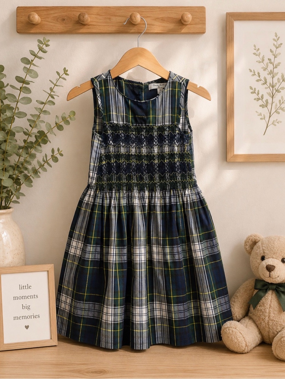 Brooks Brothers Navy and Green Plaid Dress size 8